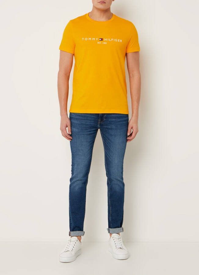 Tommy Hilfiger T shirt van biologisch katoen met logoborduring