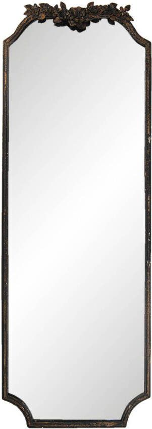Clayre & Eef Wandspiegel 50*4*142 Cm Creme Ijzer/Glas Grote Spiegel