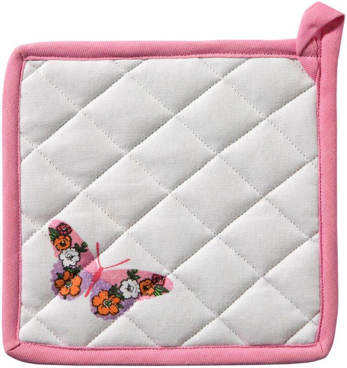 DDDDD Pannenlap Butterfly 20 X 20 Cm Wit 6 Stuks