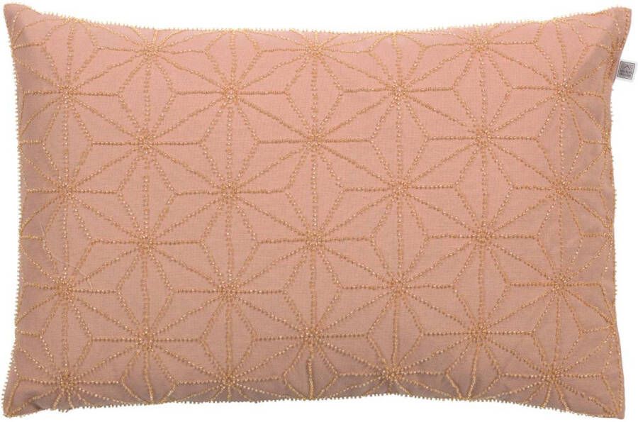 Dutch Decor Debora Sierkussen Kraaltjes Patroon 40x60 Cm Bruin Koper Roze Pasteltint