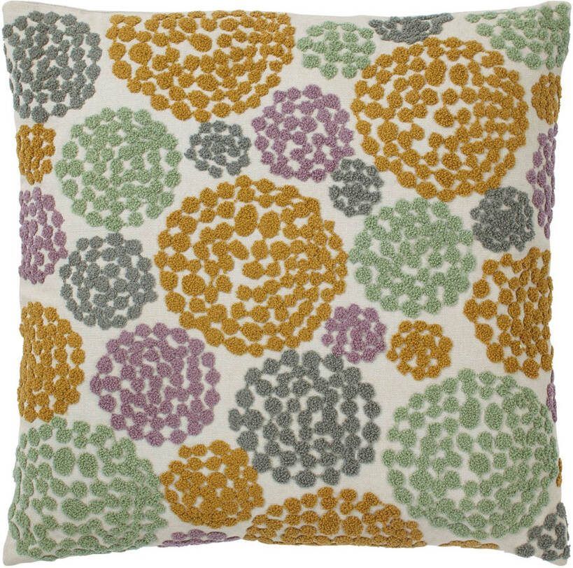 Dutch Decor Uwing Kussenhoes 45x45 Cm Zand Beige Geel Paars Groen Streepjes