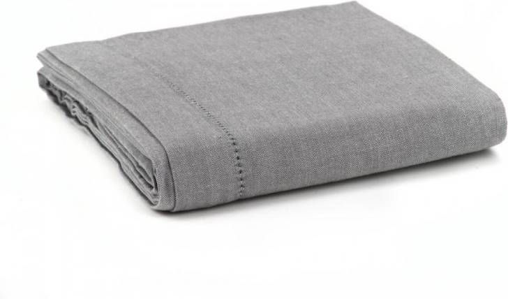 KOOK Damast Tafelkleed 140 X 230 Cm Gemeleerd Licht Grijs