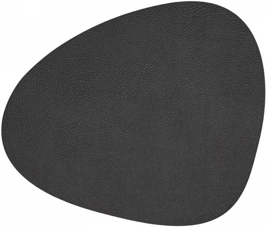 Cookinglife Lind Dna Placemat Leer Hippo Zwart Antraciet 37 X 44 Cm
