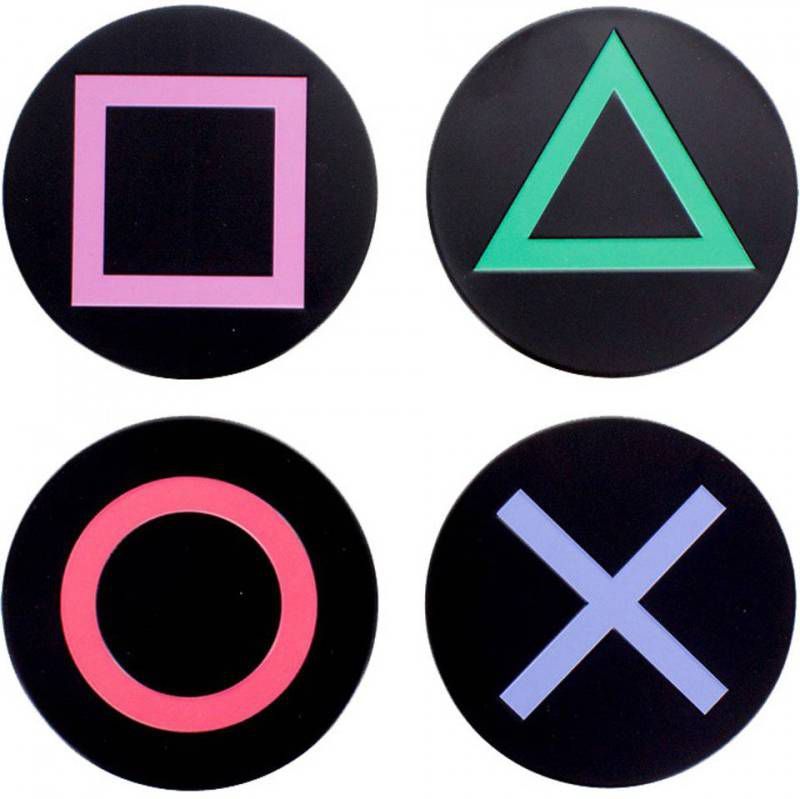 Paladone Playstation Metal Coasters, 4 Stuks