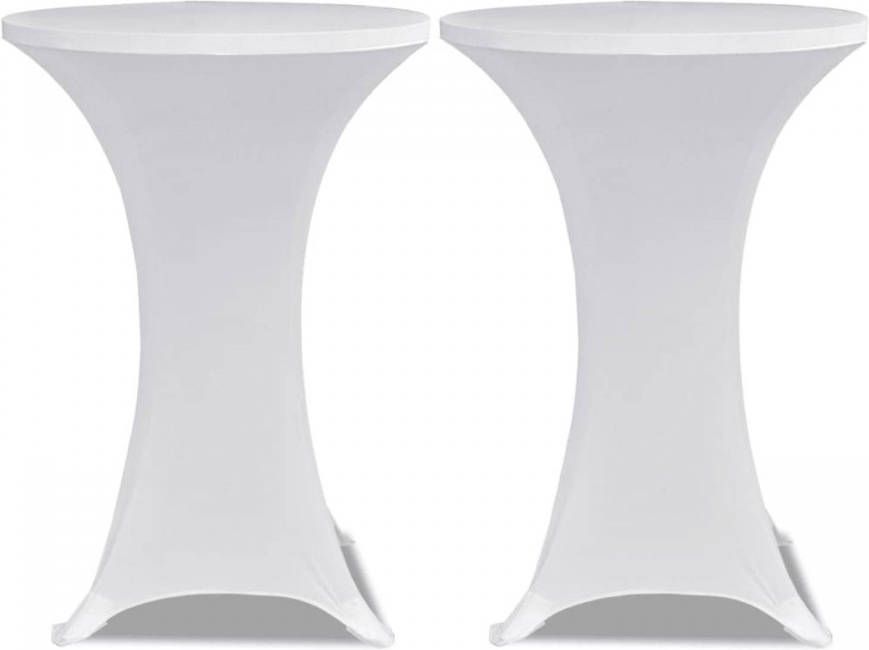 VIDAXL Statafelhoes Stretch Ø, 60cm Wit(2 stuks )