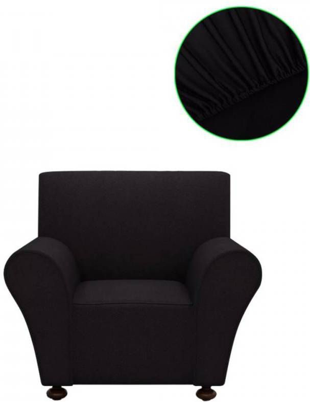 VidaXL Stretch Meubelhoes Voor Fauteuil Zwart Polyester Jersey