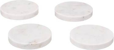 CASA DI ELTURO Marmeren onderzetters Marble Rond Coaster Wit 4 stuks