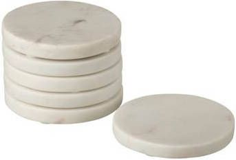 Dulaire Onderzetters Rond Marmer Wit 6 st. Ø 10 cm