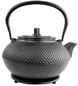Orange85 Theepot Met Onderzetter Tetsubin Japans Theebus Zwart 1.5l Gietijzer Warmtehoudend