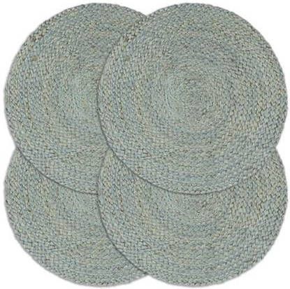 vidaXL Placemats 4 st rond 38 cm jute olijfgroen