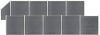 VidaXL Schuttingset 9 vierkant en 1 schuin 1657x186 cm HKC grijs online kopen