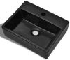 VidaXL Wastafel met kraangat zwart vierkant keramiek online kopen