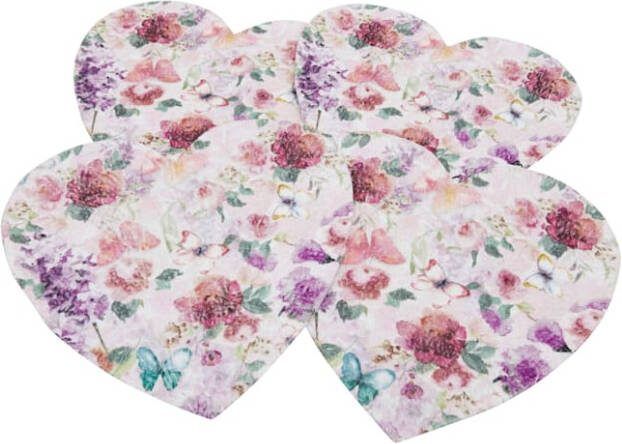 impré Set van 4 placemats Offwhite/Roze