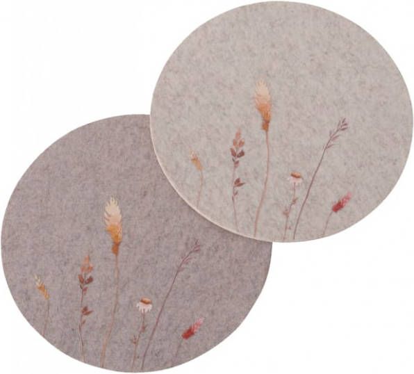 KLiNGEL Set van 2 placemats Beige/Offwhite