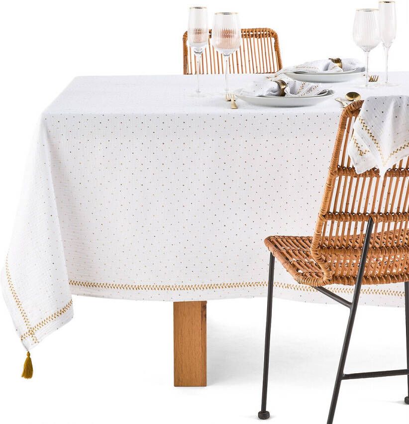 LA REDOUTE INTERIEURS Tafelkleed in tetra, Kumla geborduurde sterren