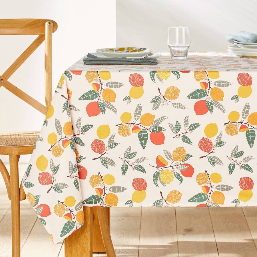 LA REDOUTE INTERIEURS Tafelkleed met coating, soepel zuiver katoen, Citron