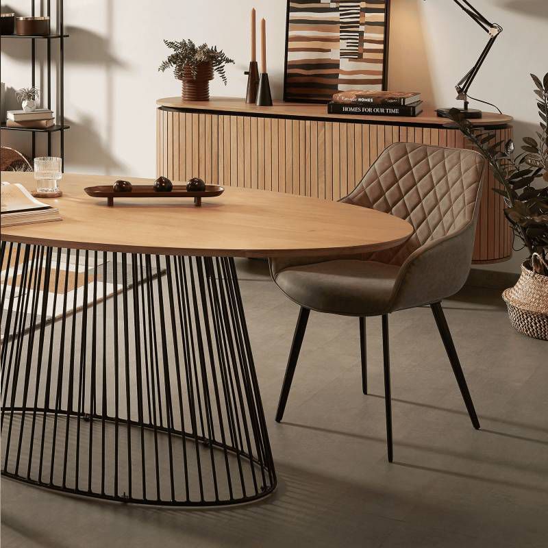 Kave Home Ovale Eettafel 'Leska' 200 x 110cm, kleur Naturel