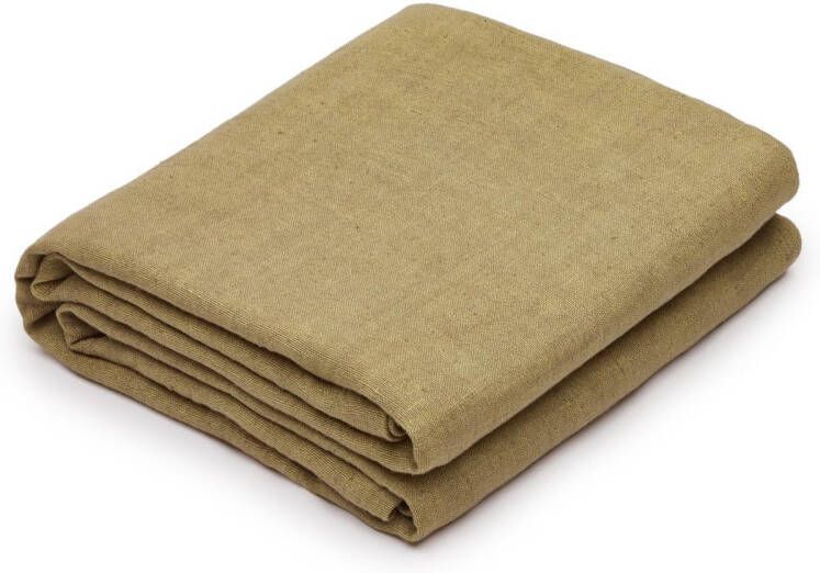 Kave Home Ubalda groen tafelkleed van katoen en linnen, 150x250cm