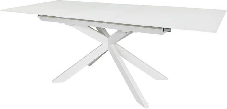 Kave Home Uitschuifbare Eettafel 'Atminda' Glas, 160 210 x 90cm, kleur Wit