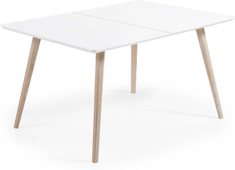 Kave Home Uitschuifbare Eettafel 'Eunice' 140 220 x 90cm, kleur Wit