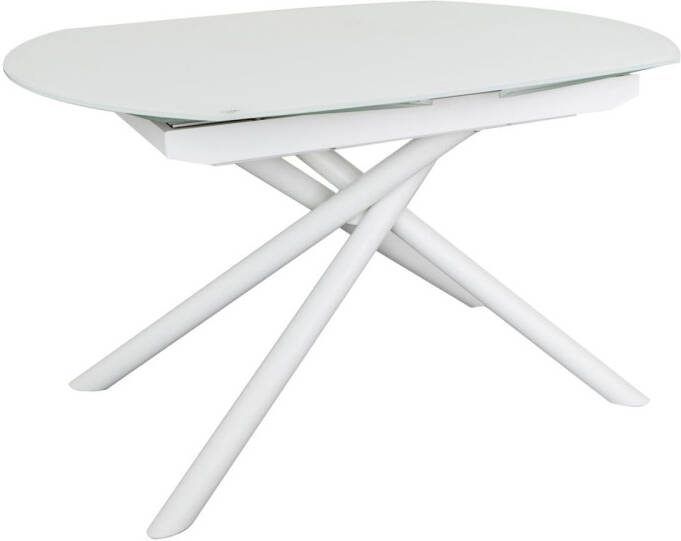 Kave Home Uitschuifbare Eettafel 'Yodalia' Glas, 130 190 x 100cm, kleur Wit