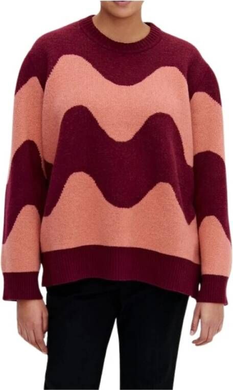 Marimekko Ronde hals gekweek , Roze, Dames