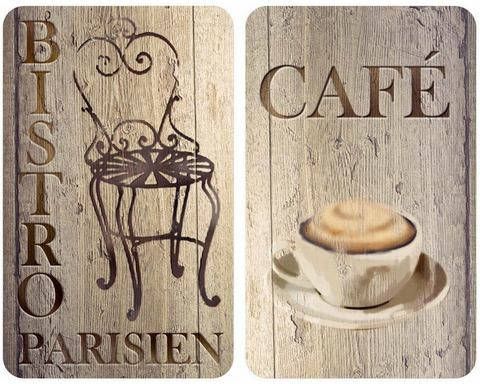 Wenko Afdekplaten Bistro 52 X 30 Cm Glas Bruin 2 Stuks