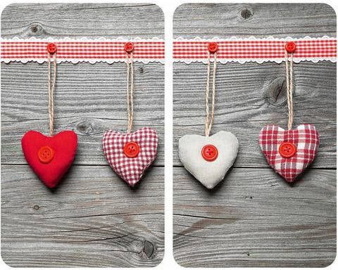 Wenko Kookplaatdeksel Harten speciale antislipvoetjes(set, 2 delig )