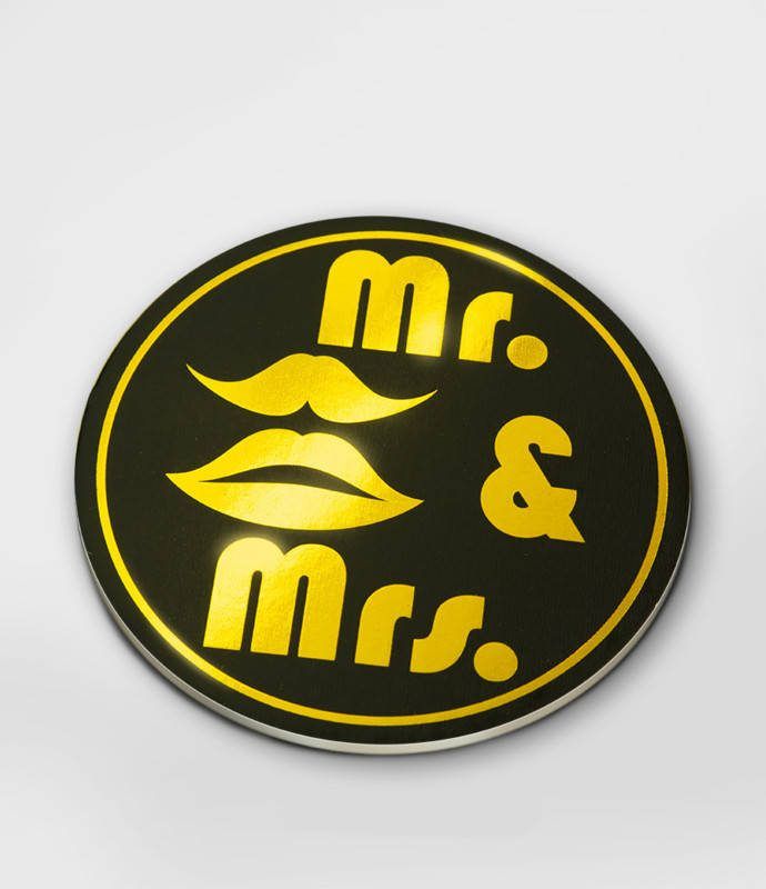 Feestbazaar Luxe Onderzetters 'Mr & Mrs' (6st)