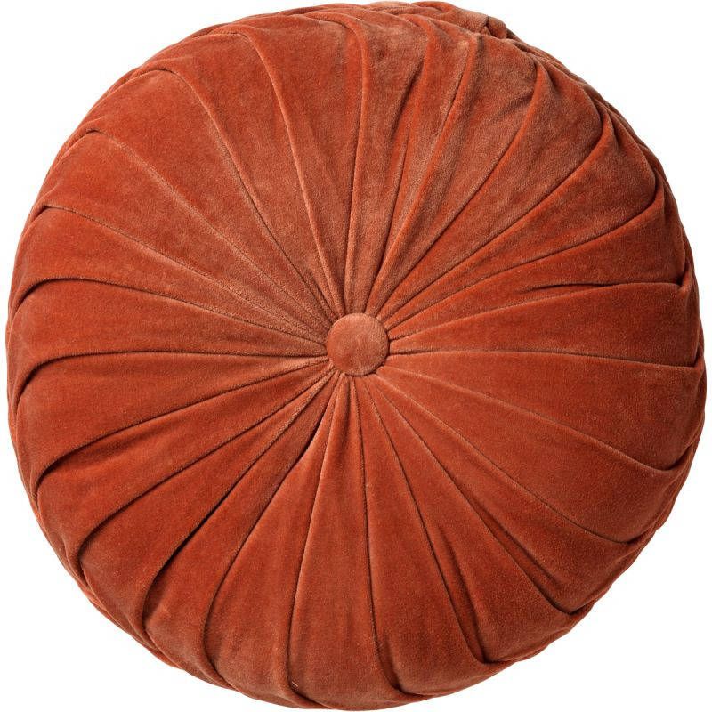 Dutch Decor Kaja Sierkussen Rond Velvet Potters Clay 40 Cm Oranje