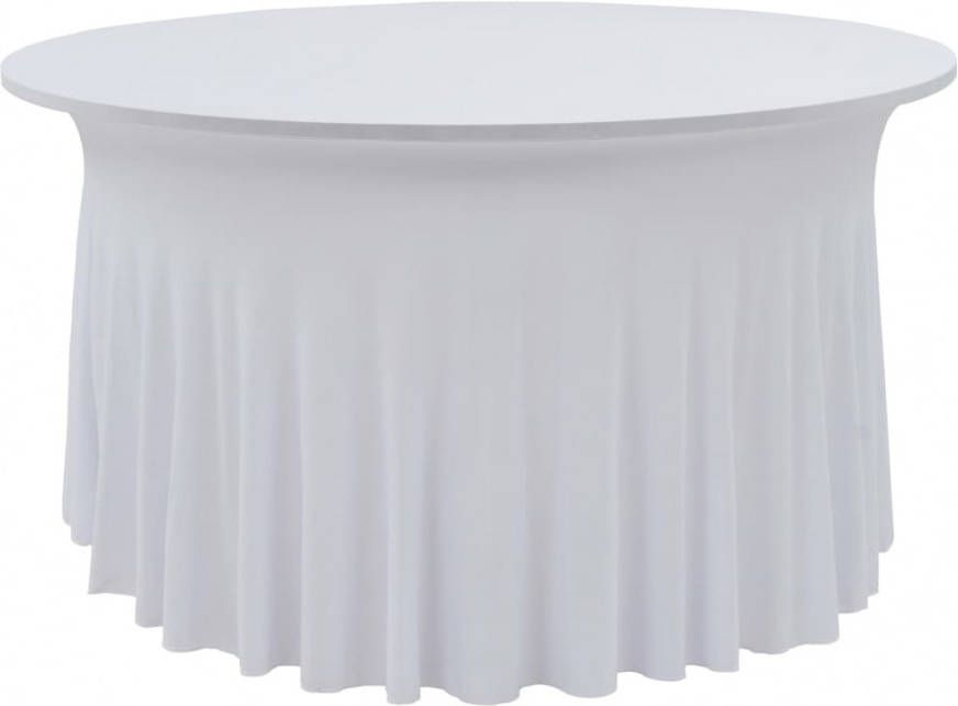 VIDAXL 2 st Tafelhoezen stretch met rok 150x74 cm wit