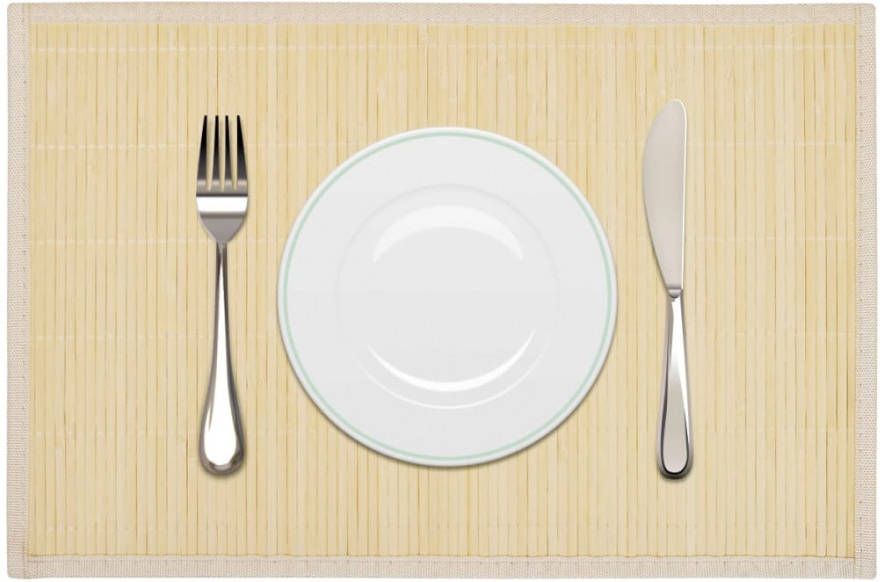 vidaXL 242107 6 Bamboo Placemats 30 x 45 cm Natural