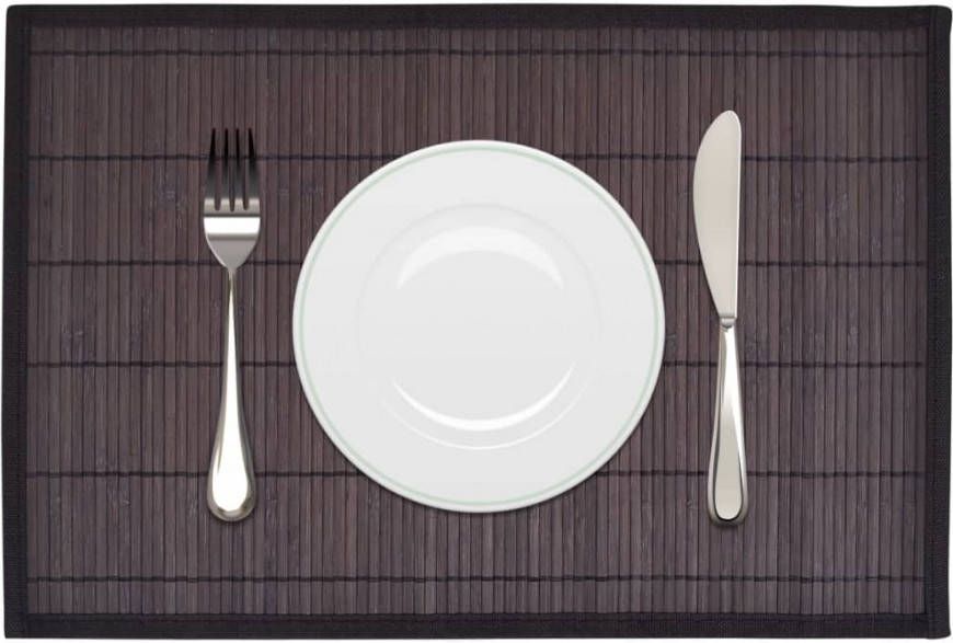 vidaXL 242110 6 Bamboo Placemats 30 x 45 cm Dark Brown