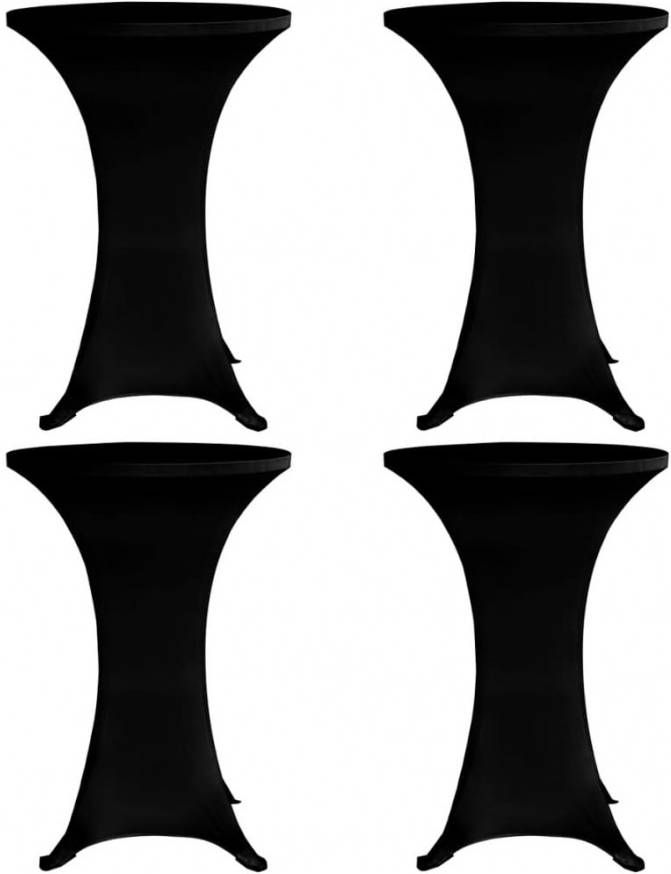 VIDAXL Statafelhoes 4 st stretch Ø, 60 cm zwart