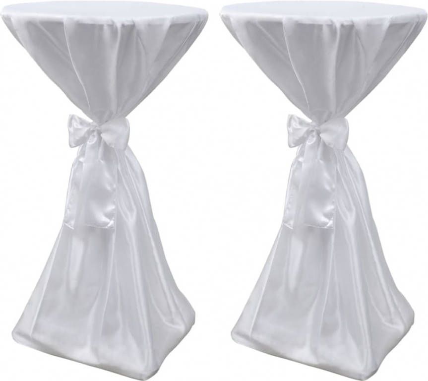 VIDAXL Statafelhoes met strik 70cm Wit(2 stuks )