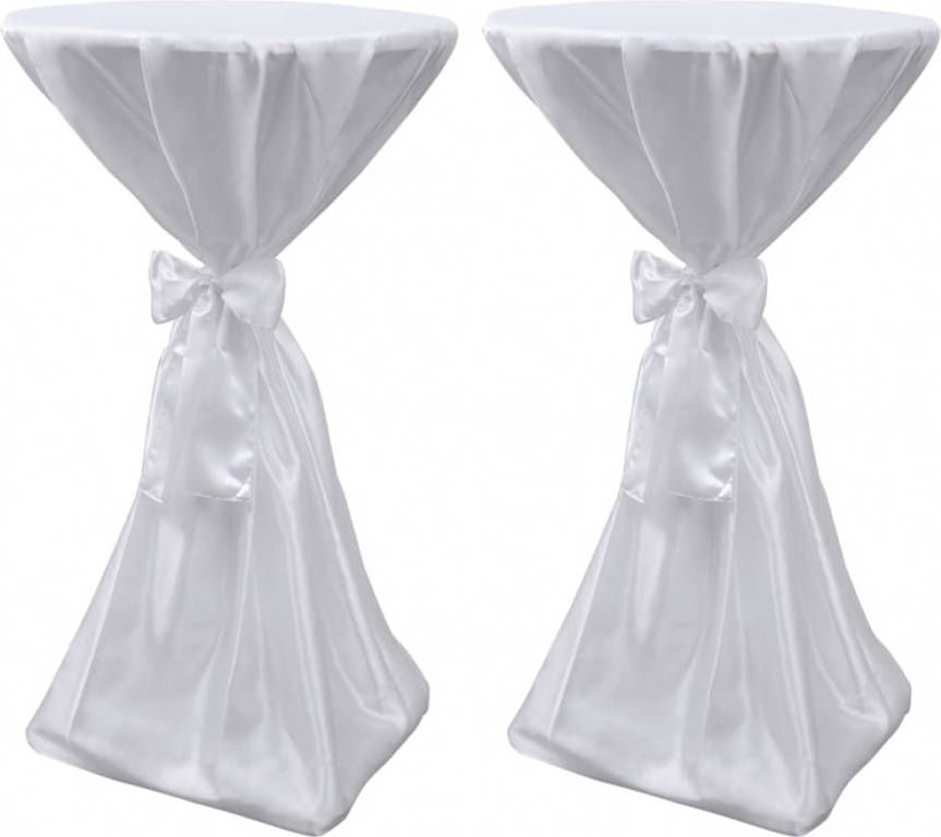 VIDAXL Statafelhoes met strik 80cm Wit(2 stuks )