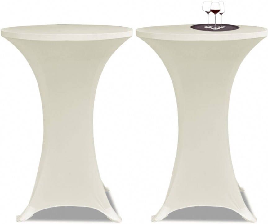 VIDAXL Statafelhoes Stretch Ø, 80cm Crè, me(2 stuks )
