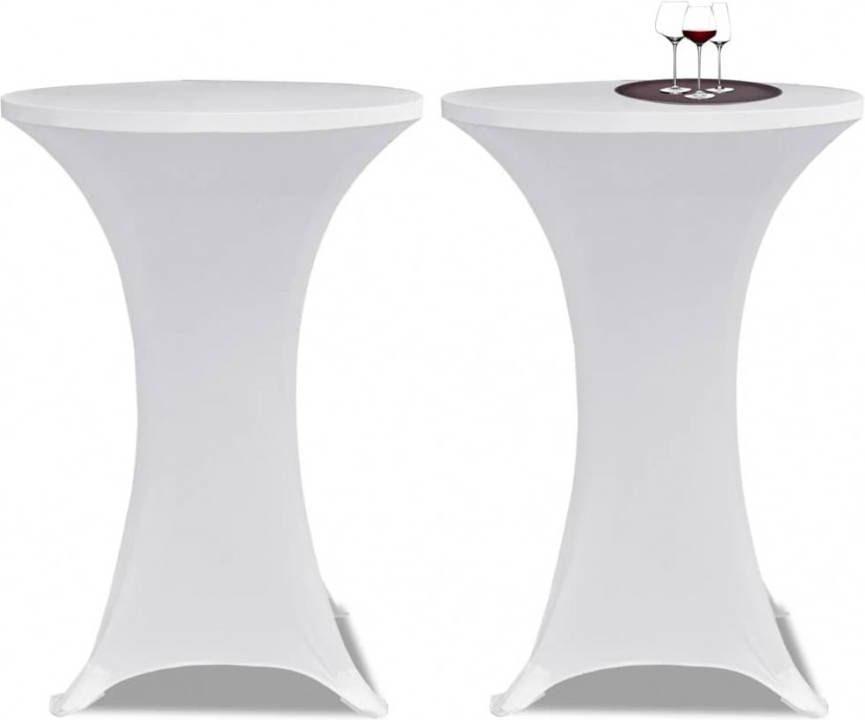VIDAXL Statafelhoes Stretch Ø, 80cm Wit(2 stuks )