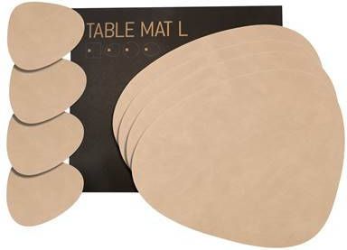 LIND DNA Nupo Curve Placemats 4 st. + Onderzetters 4 st. Sand