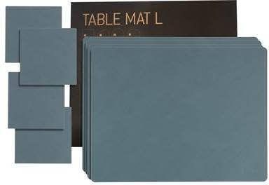 LIND DNA Nupo Square Placemats 4 st. + Onderzetters 4 st. Light Blue